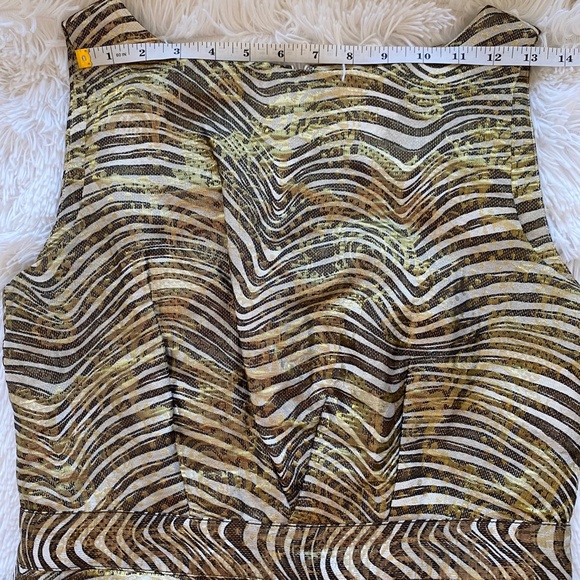 Tory Burch Gold and Black Midi Dress - Picture 10 of 10